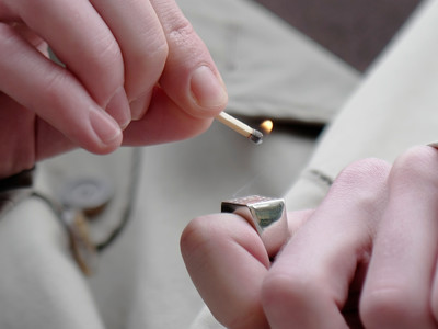 Match Striker Signet Ring - © D'heygere