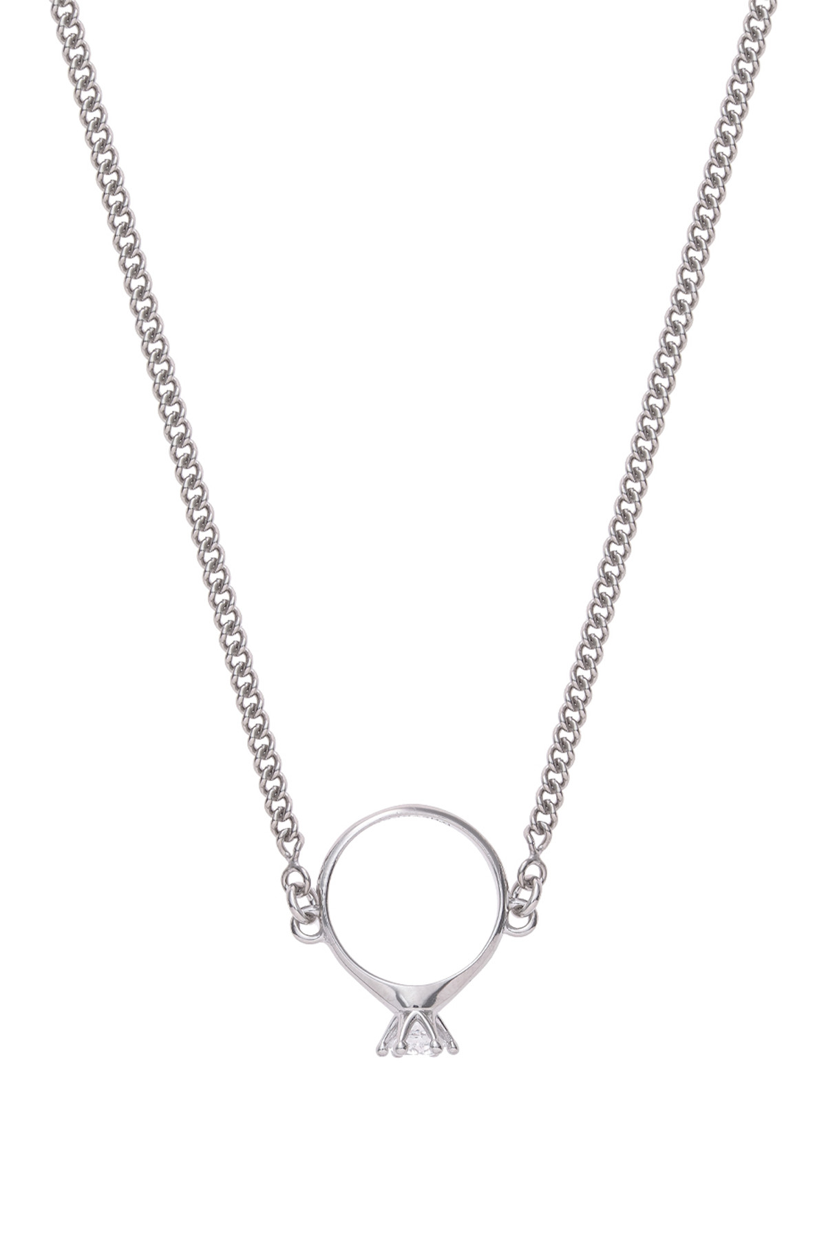 IBB 9ct Gold Linked Ring Pendant Necklace, Gold at John Lewis & Partners
