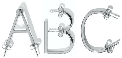 Alphabet Earring Silver - © D'heygere