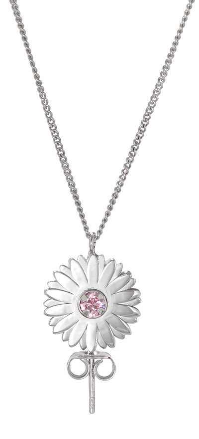 Daisy Stud Pendant Necklace Pink - © D'heygere