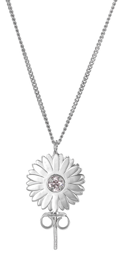 Daisy Stud Pendant Necklace White - © D'heygere