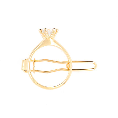 Solitaire Ring Hair Clip Gold - © D'heygere